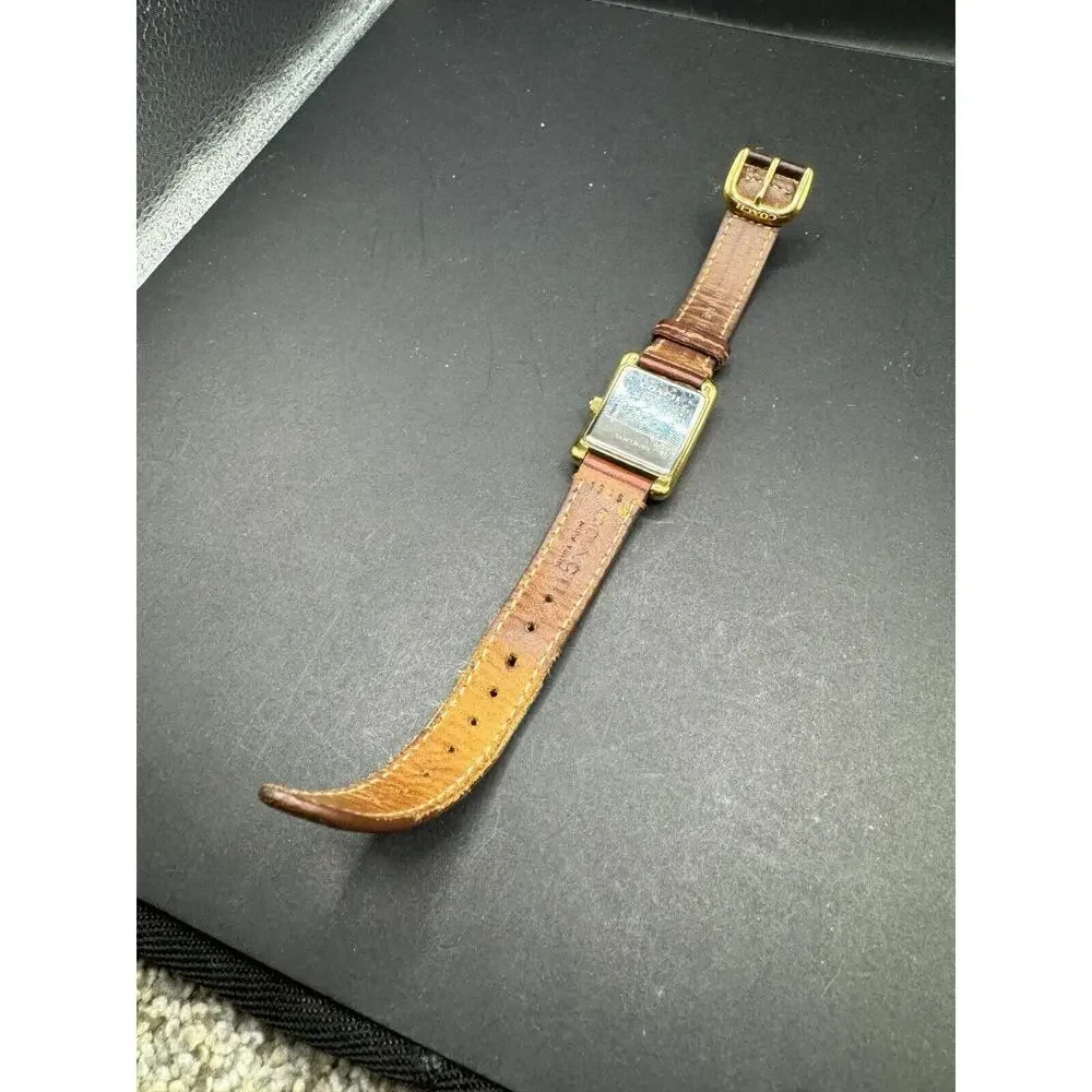 Coach Stainless Steel Gold Tone Square Watch CA.88.7.34.0914 White Dial Working - Picture 9 of 11